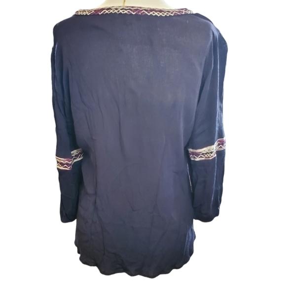 Skies Are Blue Embroidered Blouse Tunic *Medium - Picture 3 of 7